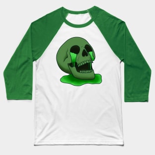 Skull Fountain (Toxic Waste/Green) Baseball T-Shirt